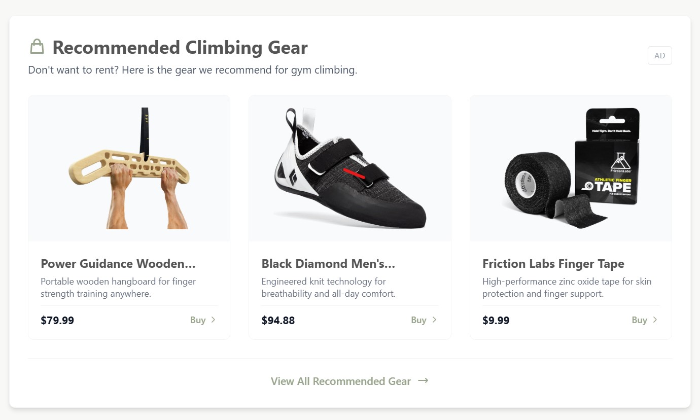 Indoor Climbing Gym recommendations