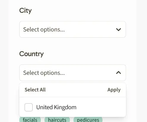 Screenshot of new filters