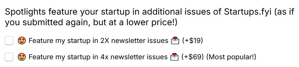 StartupsFYI add-ons example