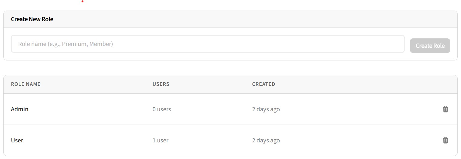 Screenshot showing the roles list with Member and Premium roles