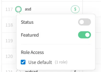 Screenshot showing the status indicator to publish the listing