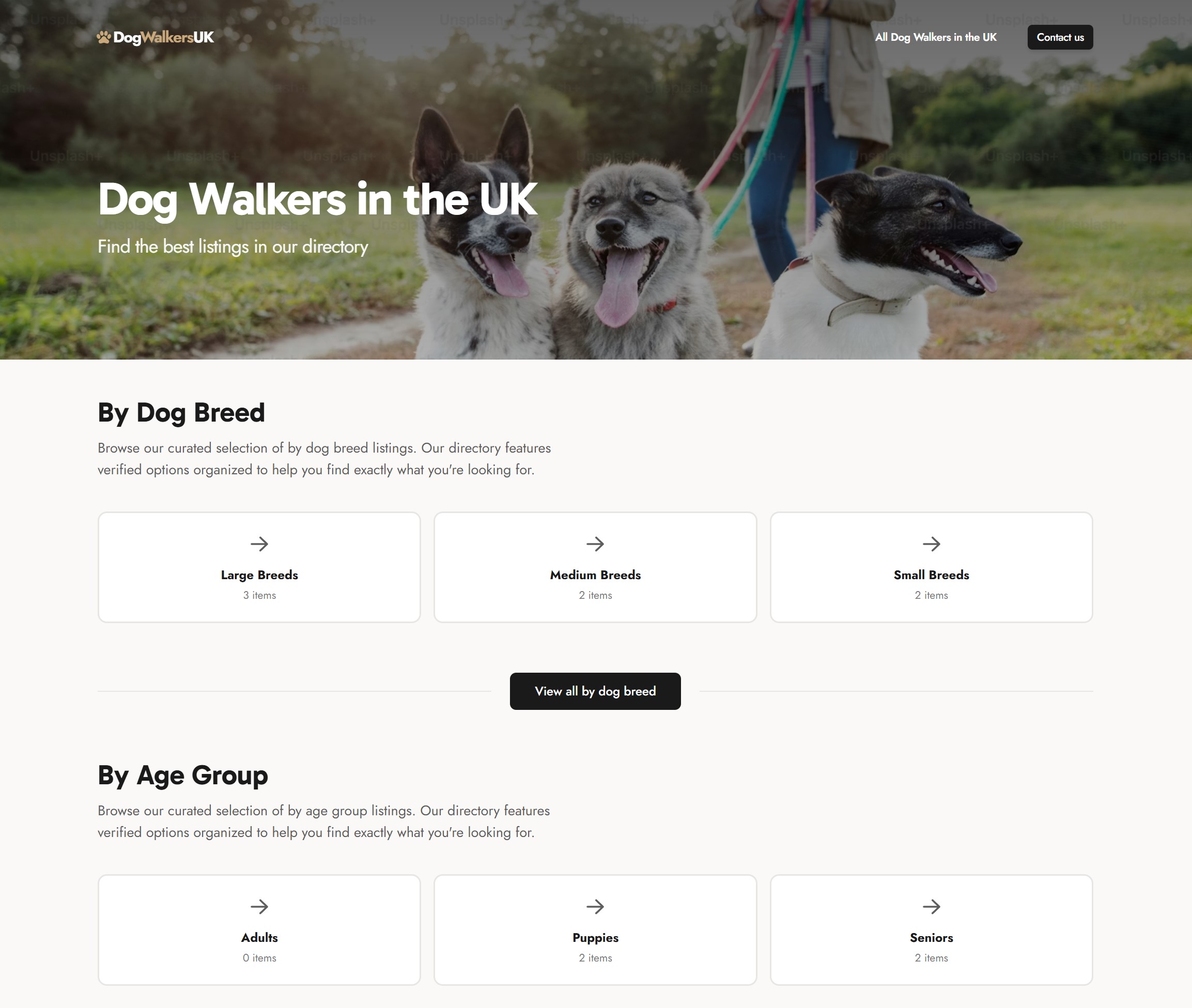 Category-based directory example